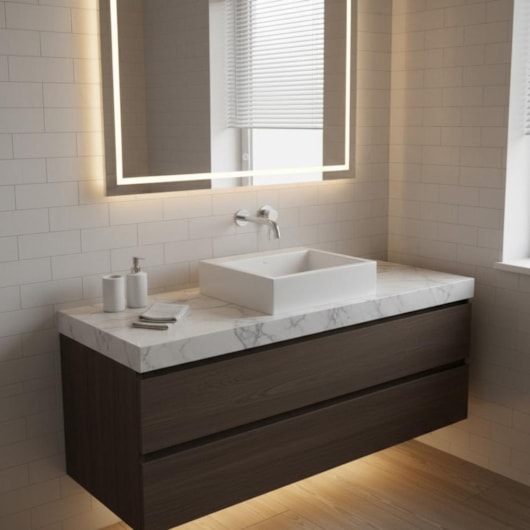 Cuba Suspensa Quadrada 46x46cm Com Mesa L.86s.17 Branco Deca - Imagem principal - 27964554-2174-4878-94a9-dbbf36928f58