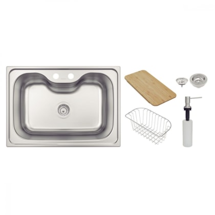 Cuba Undermount Morgana Aço Inox Com Acessórios Escovado Tramontina 69x49cm