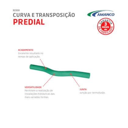 Curva De Transposição PPR Macho Para Macho Amanco 2,5cm