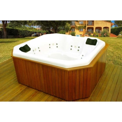 Deck De Madeira Retangular Para Spa Goldspacril Ouro Fino