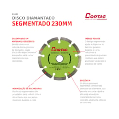 Disco de Corte Diamantado Segmentado Cortag 230 MM