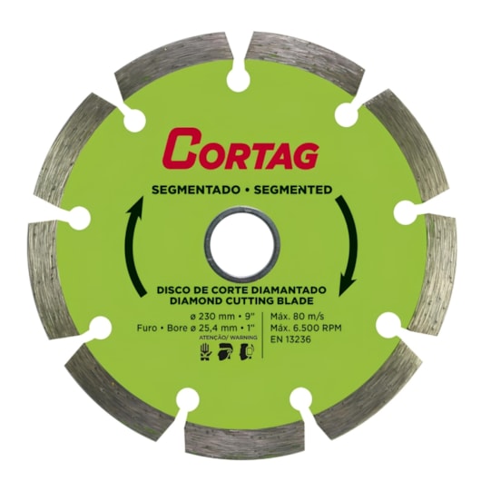 Disco de Corte Diamantado Segmentado Cortag 230 MM - Imagem principal - 4ff75918-dc7c-4dcf-bc0b-51e105147295