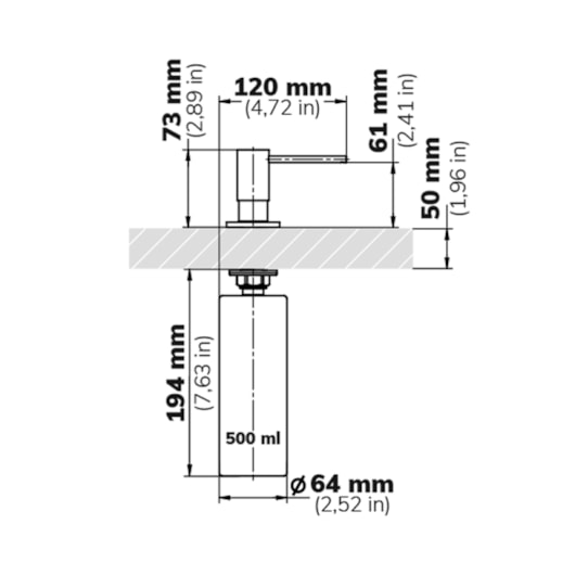 Dispensador De Sabão E Detergente Para Cozinha Cromado Docol  - Imagem principal - dfc9e080-e0ec-4d9f-8ef9-0aad4f3a8cde