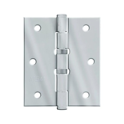 Dobradiça Em Aço Com Anel Cartela Com 3 Unidades Cromado MGM 3,5x3cm