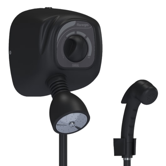 Ducha Com Desviador Aquecedor 044 Florenza Preto Fosco Cardal - Imagem principal - d78f7f70-acd1-4f2a-883d-4dbfd6d69714