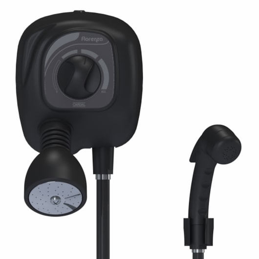 Ducha Com Desviador Aquecedor 044 Florenza Preto Fosco Cardal - Imagem principal - d26d9356-da7f-4eb3-a71b-185728d011be