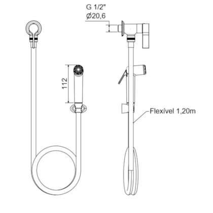 Ducha Higiênica 1850 C36 Cromado Maber
