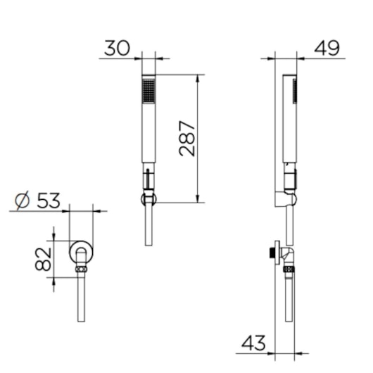 Ducha Higiênica C30 Com Joelho 90° Ônix Docol - Imagem principal - 1845aca3-fe1a-43c9-bc92-db19fe288f89