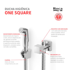 Ducha Higiênica Com Derivação Singles One Square Cromado Roca