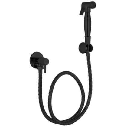 Ducha Higiênica Flexível  Quente E Fria 1/4 Com Flexível 1M Kr506 Black Matte Kromma