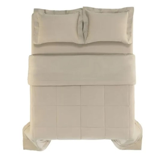 Edredom Bossa Casal Areia 300 Fios Karsten 220x260cm - Imagem principal - d95072d6-ba86-4985-a543-8ad2772fd052