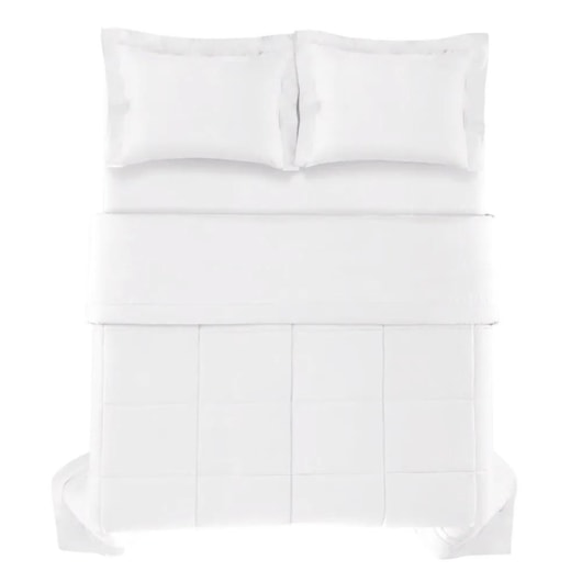 Edredom Bossa Casal Branco 300 Fios Karsten 220x260cm - Imagem principal - 33385029-b655-4500-ad26-a583eb176129