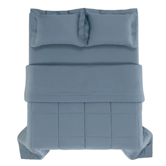 Edredom Bossa Casal Indigo 300 Fios Karsten 220x260cm - Imagem principal - 60c566b3-01d3-473f-8eb0-6de56279b0fb