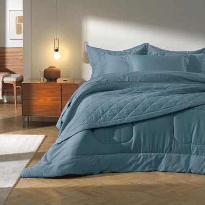Edredom Bossa King Indigo Karsten 290x260cm