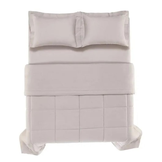 Edredom Bossa Prata Casal Cinza 300 Fios Karsten 220x260cm - Imagem principal - fd4a162a-0f14-4c02-b05f-062f948fc3cb