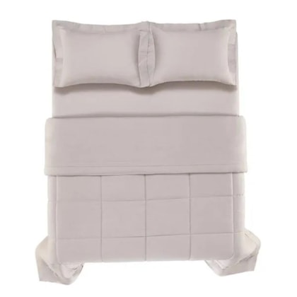 Edredom Bossa Prata Queen Cinza 300 Fios Karsten 240x260cm
