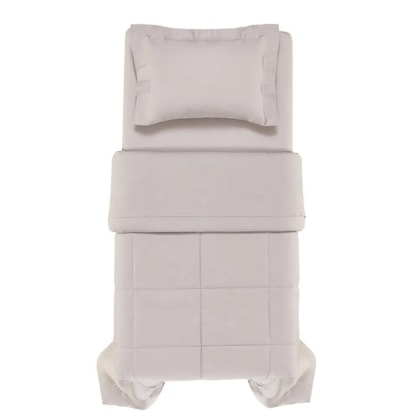 Edredom Bossa Prata Solteiro Cinza 300 Fios Karsten 180x260cm