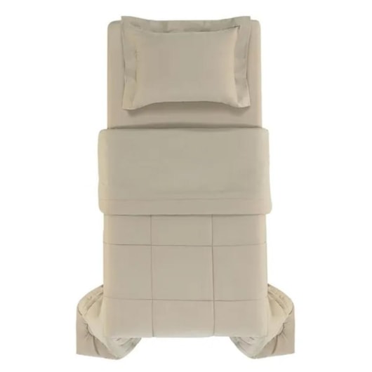 Edredom Bossa Solteiro Areia 300 Fios Karsten 180x260cm - Imagem principal - e534c986-fe87-49e1-895e-aaef571f4fa2