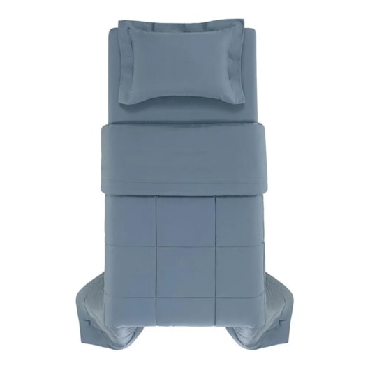 Edredom Bossa Solteiro Indigo 300 Fios Karsten 180x260cm - Imagem principal - 561c3ebf-e01a-4a09-b8a4-6fdb5f1e48a2