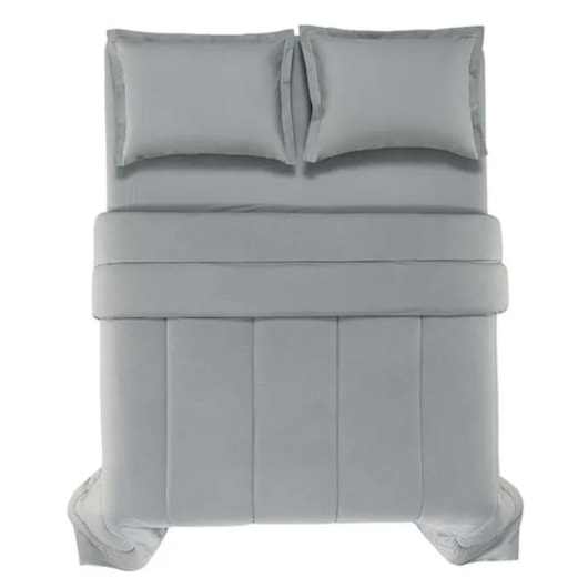 Edredom Tom Mineral Casal Cinza 200 Fios Karsten 220x250cm - Imagem principal - 5c19b75c-f3a6-4375-82d4-128f332e770c