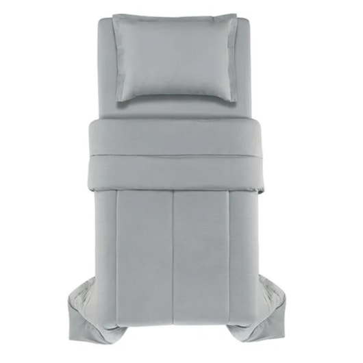 Edredom Tom Mineral Solteiro Cinza 200 Fios Karsten 180x250cm - Imagem principal - bae15918-101b-4370-b8ad-a62f19805edd