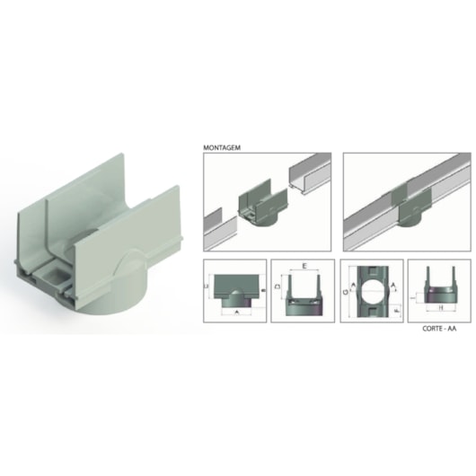 Emenda Para Canaleta Top Reta Com Saída Vertical Top Max - Imagem principal - ae7676eb-1050-493d-891f-028dc3e35ab9