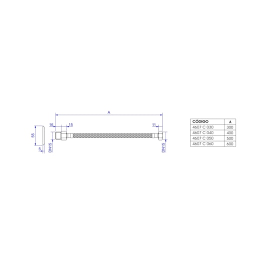 Engate Flexível 40cm 4607 Cromado Deca - Imagem principal - 3959800e-64c9-43d9-b30c-7868f462e007