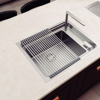 Escorredor Louça Flexivel Inox E Silicone Tramontina