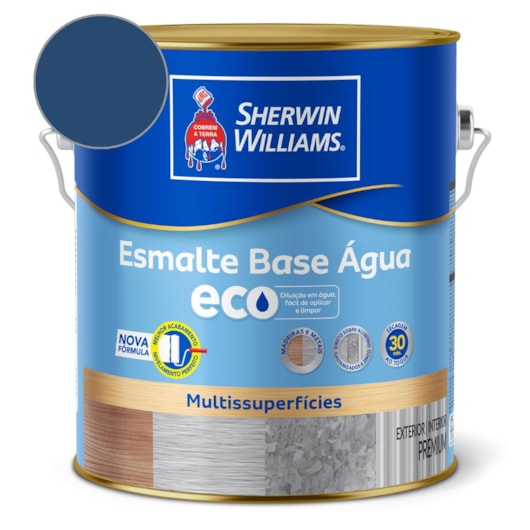 Esmalte Alto Brilho Eco Azul Del Rey Sherwin Williams 3,6L - Imagem principal - 1013a558-3f78-4c3e-b9a2-b0e6bc0ee565