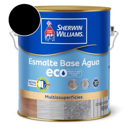 Esmalte Alto Brilho Eco Preto Sherwin Williams 3,6L