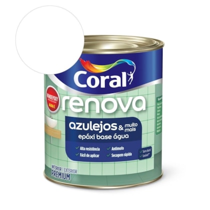 Esmalte Base Água Renova Azulejos E Muito Mais Acetinado Branco 900ml Coral