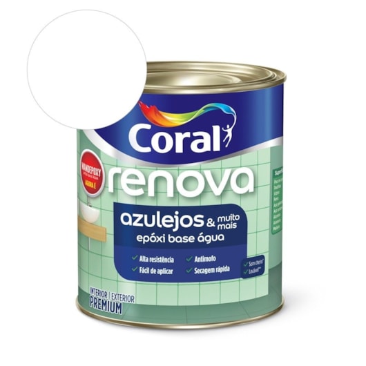 Esmalte Base Água Renova Azulejos E Muito Mais Acetinado Branco 900ml Coral - Imagem principal - 80819501-b4f2-4573-aa7b-ad1f01e9b741