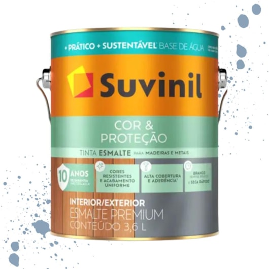 Esmalte Cor E Proteção Base Água Brilhante Azul Del Rey Suvinil 3,6L - Imagem principal - be282aa1-c811-4b80-ab06-b4fe85bf998f