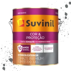 Esmalte Cor E Proteção Brilhante Preto Suvinil 3,6L