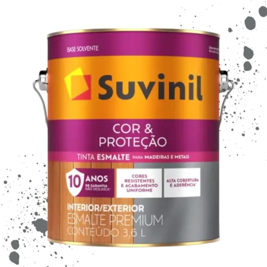 Esmalte Cor E Proteção Brilhante Preto Suvinil 3,6L - Imagem principal - f07bc35c-0c30-4589-82e5-6af032aa56dd