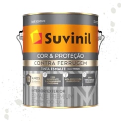 Esmalte Cor E Proteção Contra Ferrugem Acetinado Branco Neve Suvinil 3,6L