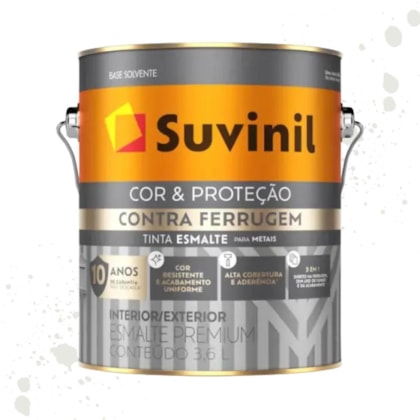 Esmalte Cor E Proteção Contra Ferrugem Brilhante Branco Neve Suvinil 3,6L