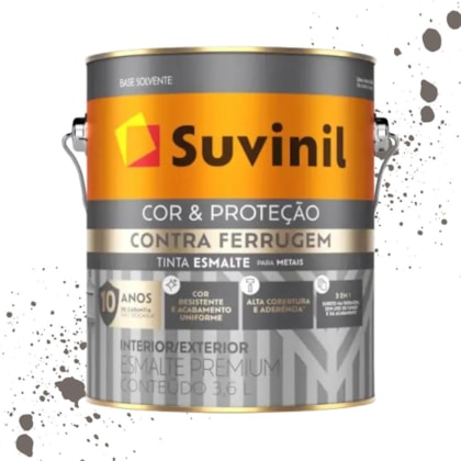 Esmalte Cor E Proteção Contra Ferrugem Brilhante Marrom Suvinil 3,6L