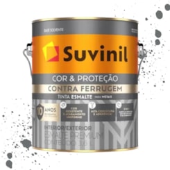 Esmalte Cor E Proteção Contra Ferrugem Brilhante Preto Suvinil 3,6L