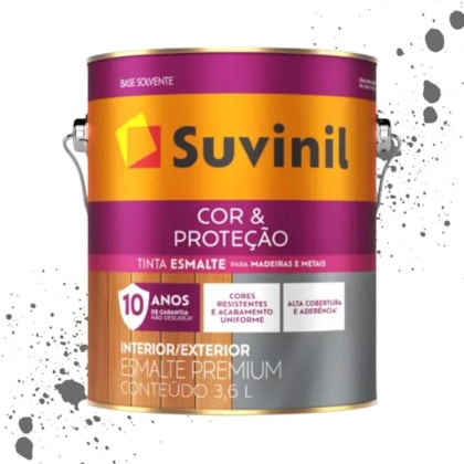 Esmalte Cor E Proteção Fosco Preto Suvinil 3,6L