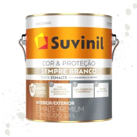 Esmalte Sempre Branco Brilhante Branco Neve Suvinil 3,6L - Imagem principal - 977992e3-4f44-4475-81a8-ecd63f0982ea