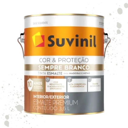 Esmalte Sempre Branco Fosco Branco Neve Suvinil 3,6L