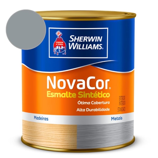 Esmalte Sintético Alto Brilho NovaCor Cinza Médio Sherwin Williams 3,6L - Imagem principal - 71bdda21-577b-4edd-a252-dedda25334e9
