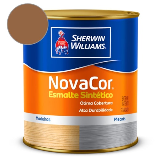 Esmalte Sintético Alto Brilho NovaCor Marrom Conhaque Sherwin Williams 0,9L - Imagem principal - 364121a6-8461-46c1-978a-383c67b0d4b8
