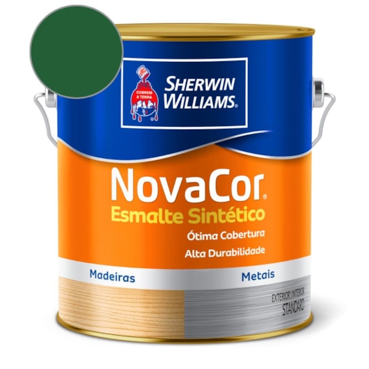  Esmalte Sintético Alto Brilho NovaCor Verde Folha Sherwin Williams 3,6L - Imagem principal - 3db6bf44-28b5-44a6-8216-344382c22b48