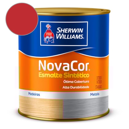 Esmalte Sintético Alto Brilho NovaCor Vermelho Sherwin Williams 0,9L