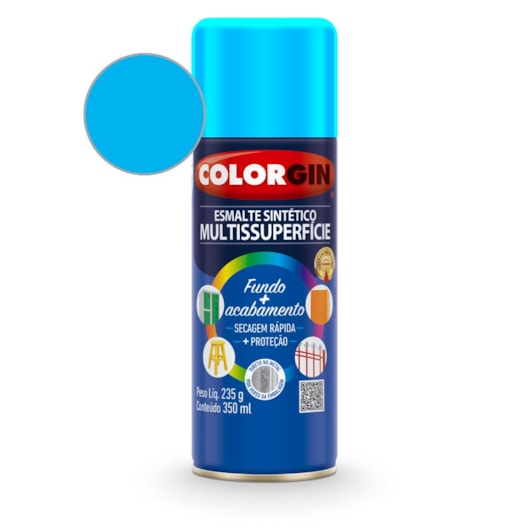 Esmalte  Sintético Azul Médio  Colorgin 235g - Imagem principal - 19764e2d-2955-46e2-89ab-92cb9ddf48fb