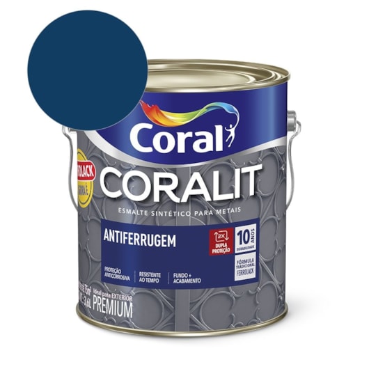 Esmalte Sintético Coralit Antiferrugem Brilhante Azul Del Rey 900ml Coral - Imagem principal - e70a00c3-9e04-432d-b9aa-0212ff4ab747