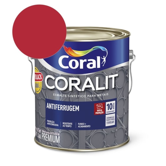 Esmalte Sintético Coralit Antiferrugem Brilhante Vermelho 900ml Coral - Imagem principal - aa45c70b-ed03-4d1a-b205-197374779d50