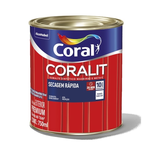 Esmalte Sintético Coralit Secagem Rápida Brilhante Platina 750ml Coral - Imagem principal - 736572e3-2b6d-44fc-a134-638acdb7d0e3